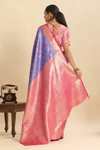 soft litchi art silk kanjeevaram art silk jacquard saree (anarkali-lavender)