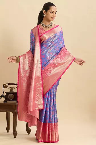 soft litchi art silk kanjeevaram art silk jacquard saree (anarkali-lavender)