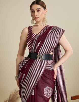 art silk fancy jacquard saree (flower-ball-01-maroon) 5