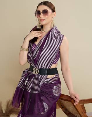 art silk fancy jacquard saree (flower-ball-01-wine) 5