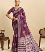 art silk fancy jacquard saree (flower-ball-02-wine)