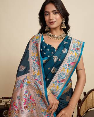 soft litchi art silk paithani jacquard saree (ragini-paithani-firoji) 5