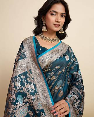 soft litchi art silk paithani jacquard saree (rajgharana-new-firoji) 5