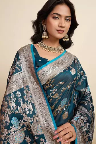 soft litchi art silk paithani jacquard saree (rajgharana-new-firoji)