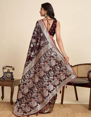 soft litchi art silk paithani jacquard saree (rajgharana-new-maroon) 3