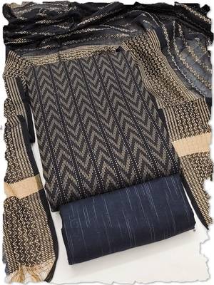 navy blue cotton jacquard salwar suit dress material 1