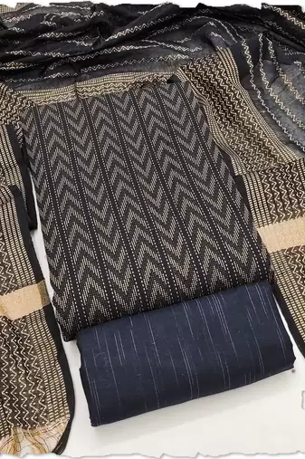 navy blue cotton jacquard salwar suit dress material