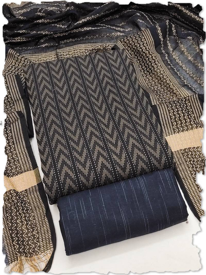 navy blue cotton jacquard salwar suit dress material