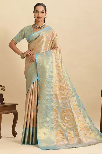 soft litchi art silk banarasi art silk jacquard saree (sayara-aqua)