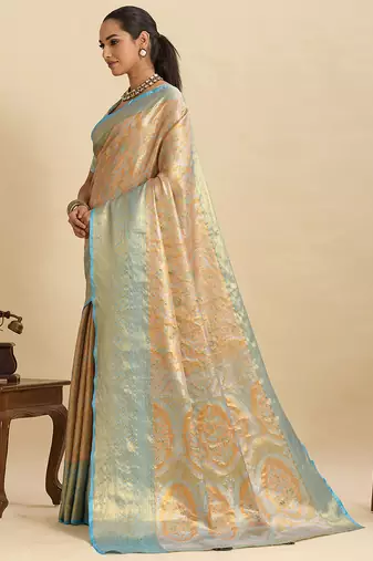 soft litchi art silk banarasi art silk jacquard saree (sayara-aqua)