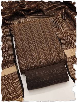 brown cotton jacquard salwar suit dress material 1