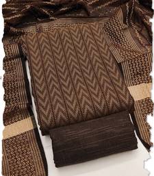 brown cotton jacquard salwar suit dress material