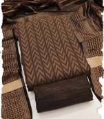 brown cotton jacquard salwar suit dress material