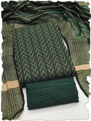 dark green cotton jacquard salwar suit dress material 1