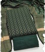 dark green cotton jacquard salwar suit dress material