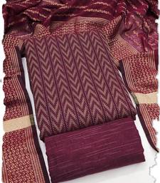 maroon cotton jacquard salwar suit dress material