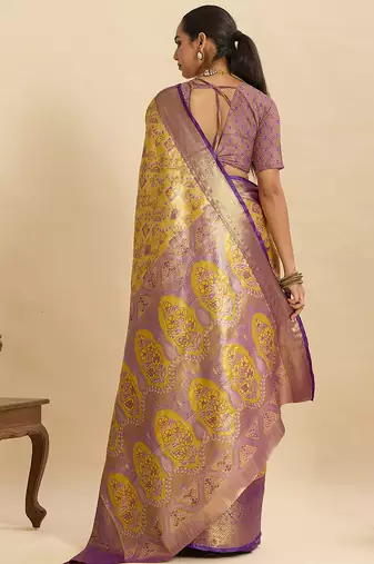 soft litchi art silk banarasi art silk jacquard saree (sayara-lavender)