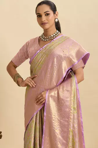 soft litchi art silk banarasi art silk jacquard saree (sayara-pink)