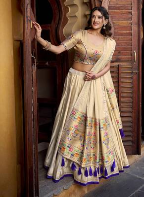 Shimmer Paithani Chaniya Choli with Zari Weaving Work 1