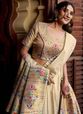 Shimmer Paithani Chaniya Choli with Zari Weaving Work 3