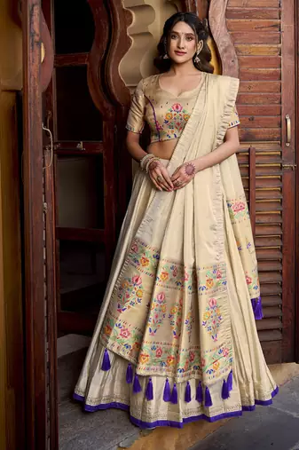 Shimmer Paithani Chaniya Choli with Zari Weaving Work