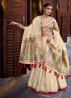 Shimmer Paithani Chaniya Choli with Zari Weaving Work 1