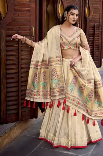 Shimmer Paithani Chaniya Choli with Zari Weaving Work