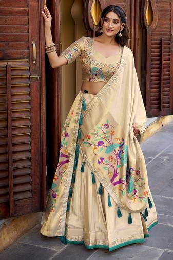 Shimmer Paithani Chaniya Choli with Zari Weaving Work