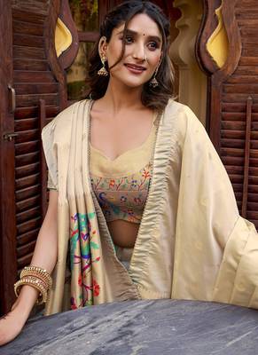 Shimmer Paithani Chaniya Choli with Zari Weaving Work 3