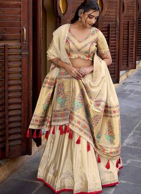 Shimmer Paithani Chaniya Choli with Zari Weaving Work 5