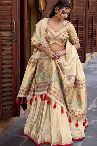 Shimmer Paithani Chaniya Choli with Zari Weaving Work
