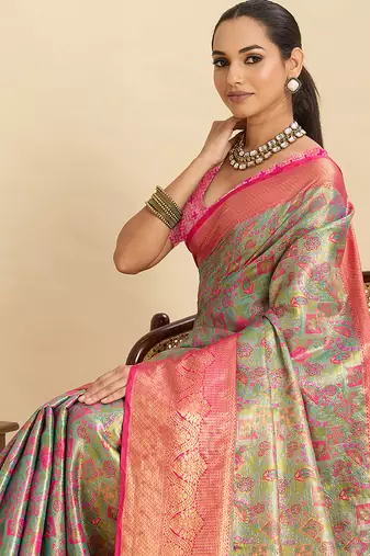 soft litchi art silk banarasi art silk jacquard saree (sayara-rani)