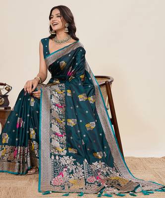 soft litchi art silk banarasi art silk jacquard saree (yesha-02-firoji) 4