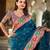 soft litchi art silk paithani jacquard saree (anuradha-paithani-teal-rama)