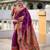soft litchi art silk paithani jacquard saree (anuradha-paithani-wine)