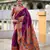 soft litchi art silk paithani jacquard saree (anuradha-paithani-wine)