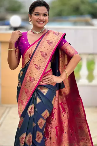 soft litchi art silk banarasi art silk jacquard saree (apurva-morpich)