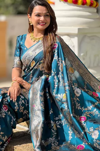 soft litchi art silk banarasi art silk jacquard saree (banarasi-1-morpich)