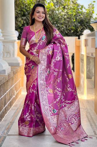 soft litchi art silk banarasi art silk jacquard saree (banarasi-1-onion)