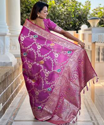 soft litchi art silk banarasi art silk jacquard saree (banarasi-1-onion) 3