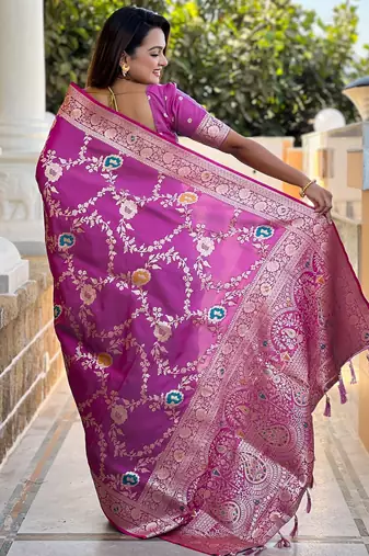 soft litchi art silk banarasi art silk jacquard saree (banarasi-1-onion)