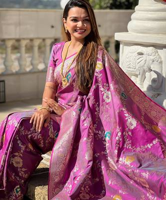 soft litchi art silk banarasi art silk jacquard saree (banarasi-1-onion) 4