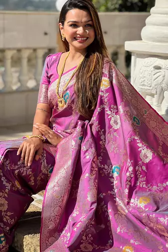 soft litchi art silk banarasi art silk jacquard saree (banarasi-1-onion)