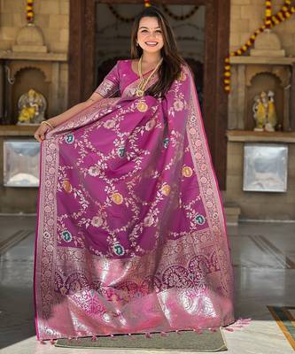 soft litchi art silk banarasi art silk jacquard saree (banarasi-1-onion) 5