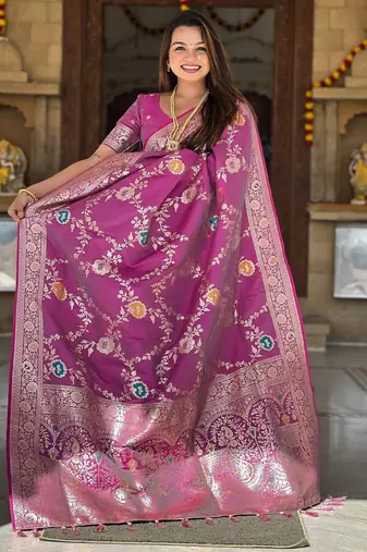 soft litchi art silk banarasi art silk jacquard saree (banarasi-1-onion)