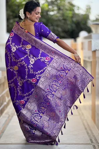 soft litchi art silk banarasi art silk jacquard saree (banarasi-1-purple)