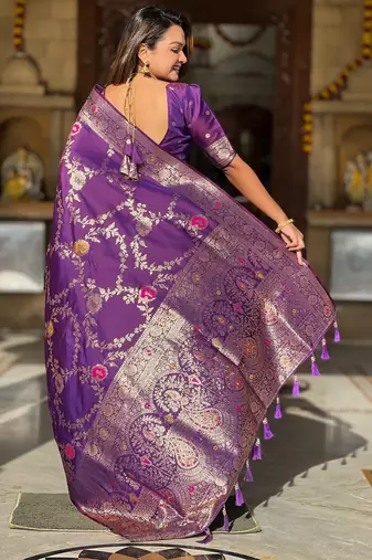 soft litchi art silk banarasi art silk jacquard saree (banarasi-1-wine)