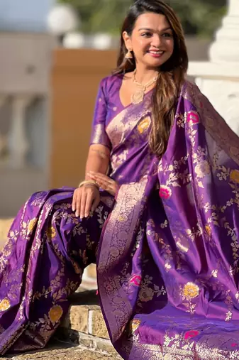 soft litchi art silk banarasi art silk jacquard saree (banarasi-1-wine)