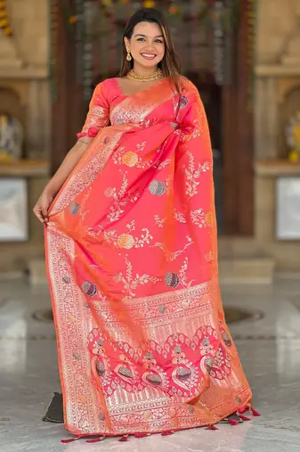 soft litchi art silk banarasi art silk jacquard saree (banarasi-2-gajri-pink)