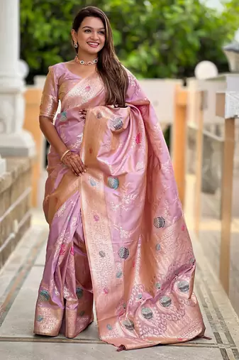 soft litchi art silk banarasi art silk jacquard saree (banarasi-2-lavender)